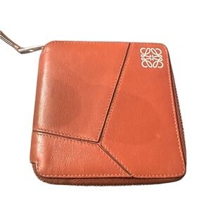 Loewe Orange Leather Zip Wallet